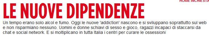 Dossier sulle nuove dipendenze